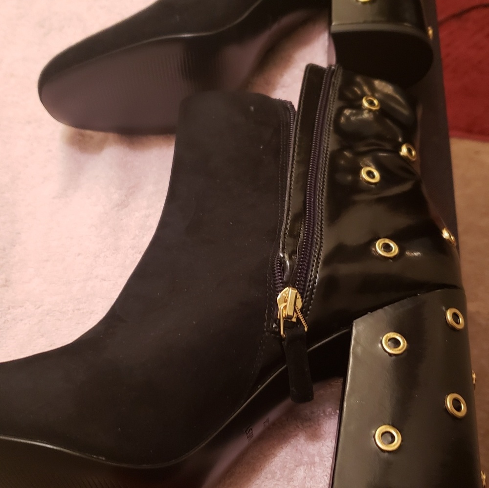 NEW! Nine West Womens Suede Block Heel Boot - Picture 5 of 8